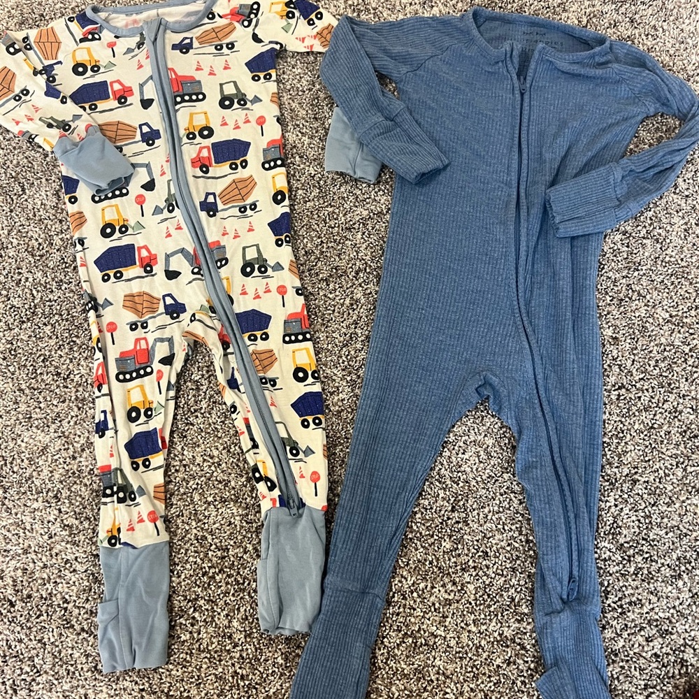 Little Sleepies Construction and Blue Ribbed Zippies